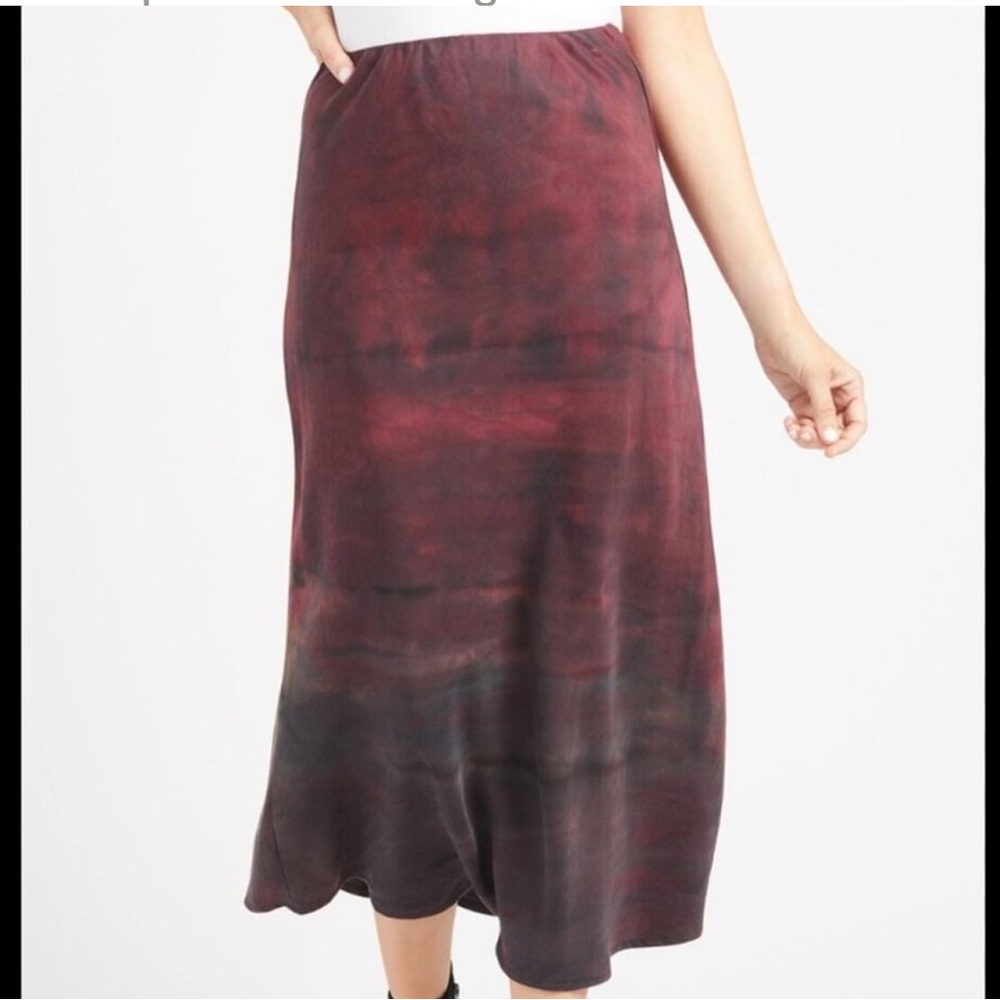 Anthropology Cloth & Stone Wildberry Horizon Purple Ombr Flared Midi Skirt M View 3
